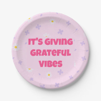 Es vermittelt dankbare Vibes Rosa- und Lavendel-Te Pappteller
