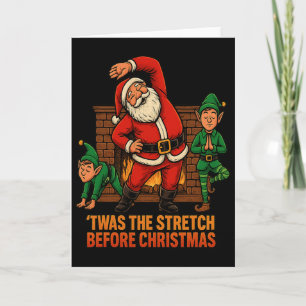 Es war der Stretch vor Weihnachten Yoga Santa Und Karte