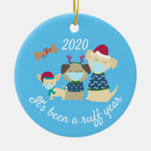Es war ein Ruff Year Hunde 2020 Keramik Ornament