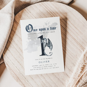 Es war einmal   Drachen 1. Geburtstagseinladung Einladung