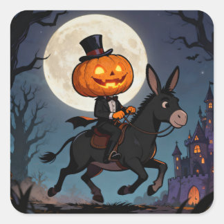 Es war einmal in einer Halloween-Nacht Quadratischer Aufkleber