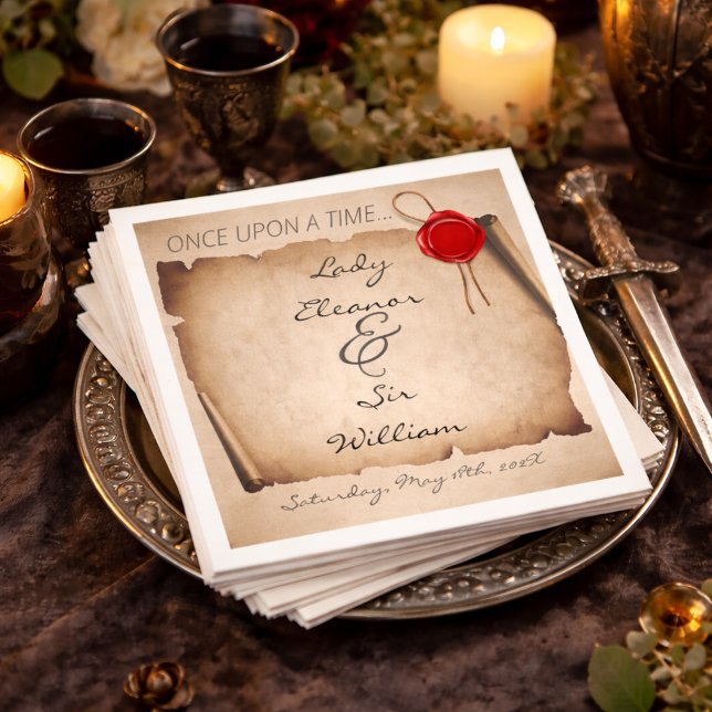 Es war einmal mittelalterliches moody Scroll Wachs Serviette (Von Creator hochgeladen)