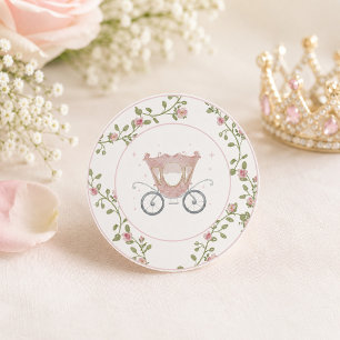 Es war einmal Pink Princess Kutsche 1st Runder Aufkleber