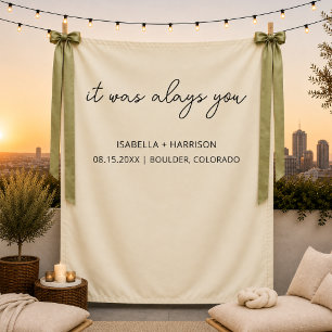 Es war immer du Benutzerdefinierte Hochzeitsempfan Wandteppich