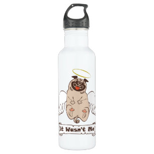 Es war nicht ich Engel Mops lustiges Zitat Stainle Edelstahlflasche