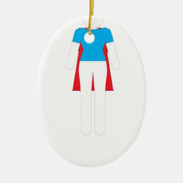 Es war nie ein Kleid - Wunder-Supermädchen-Frau Keramik Ornament (Vorne)