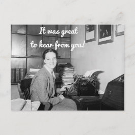 Es war toll, von Ihrer Postkarte zu hören