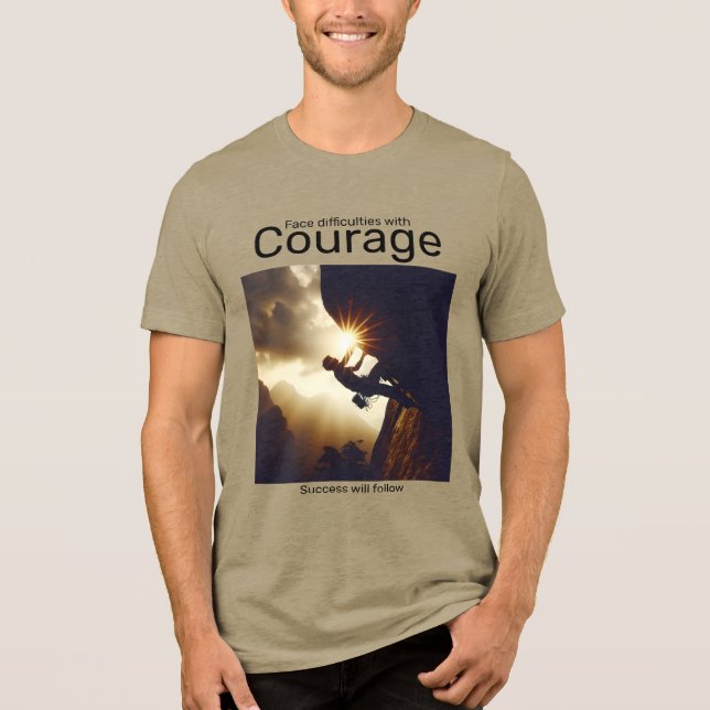 Es werden Schwierigkeiten mit mutigem Erfolg folge Tri-Blend Shirt (Vorderseite)