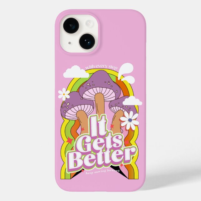 Es wird besser | Gute Vibes & Groovy Feels Retro Case-Mate iPhone 14 Hülle (Rückseite)