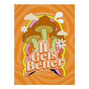 Es wird besser Gute Vibes & Groovy Gefühle Custo Poster