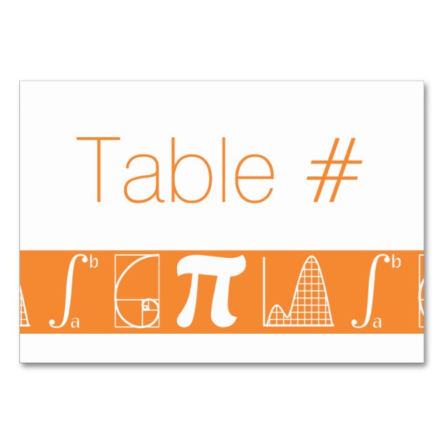 Es wird in Orange Table Card hinzugefügt Tischnummer (Vorderseite)
