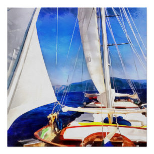 Es wurde Land für Boote geschaffen, um Segelkunst Poster