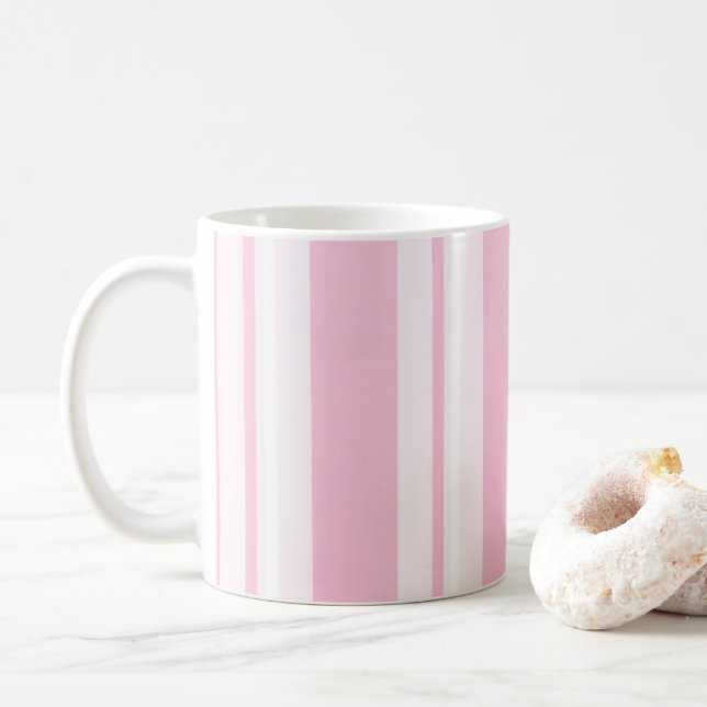 Es zerteilt - die Rosa Linien Kaffeetasse (Mit Donut)
