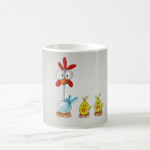 Es zerteilt Huhn und Küken Kaffeetasse
