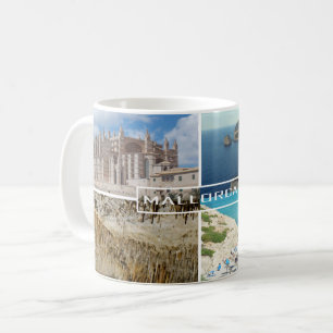 es zerteilt mehrere Fotos der Insel von Mallorca Kaffeetasse