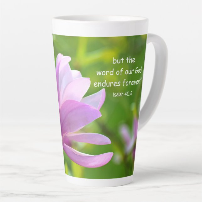 Esaïe 40:8 Latte Mug (Angle droit)