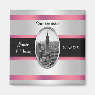 ESB Save the Date Weiß Rosa Magnet