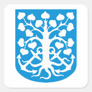 ESBJERG CITY DENMARK FLAG QUADRATISCHER AUFKLEBER