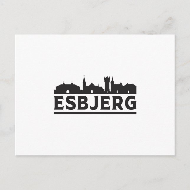 Esbjerg Denmark City Skyline Cityscape Travel Gift Postkarte (Vorderseite)