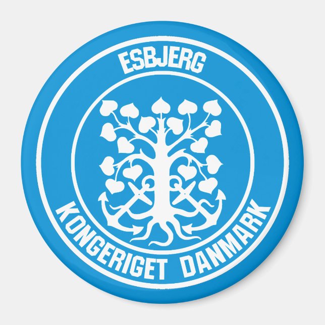 Esbjerg Round Emblem Magnet (Vorne)