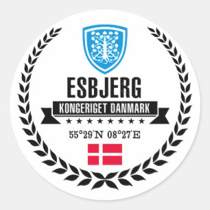 Esbjerg Runder Aufkleber