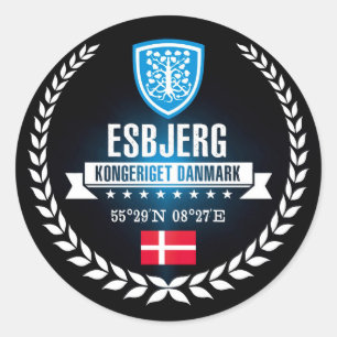 Esbjerg Runder Aufkleber