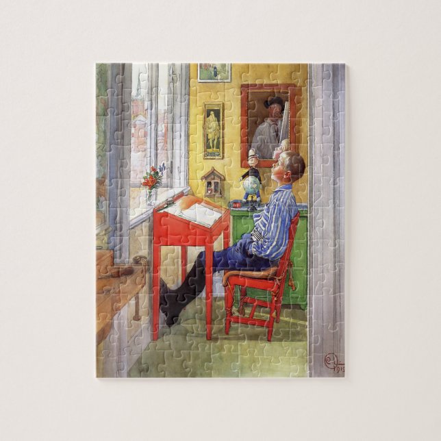 Esbjorn macht seine Hausaufgaben von Carl Larsson (Vertikal)