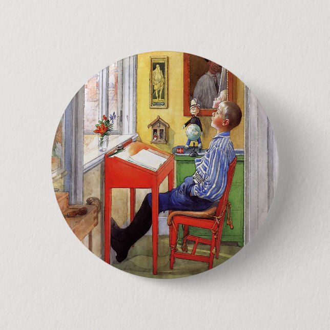 Esbjorn macht seine Hausaufgaben von Carl Larsson Button (Vorderseite)