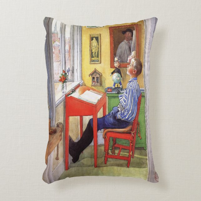 Esbjorn macht seine Hausaufgaben von Carl Larsson Dekokissen (Vorderseite(Vertikal))