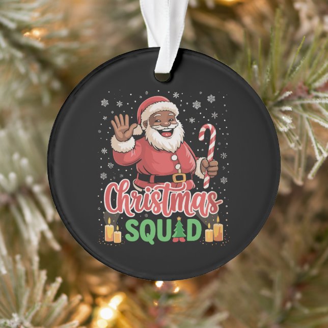 Escadron de Noël Père Noël Afro Man Fier Noir Afri (Arbre)
