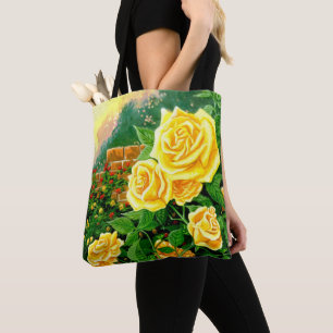 Escalade peinte Sac fourre-tout Roses Jaunes