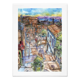 Escalera al plan de Valparaíso (acuarela). Fotodruck