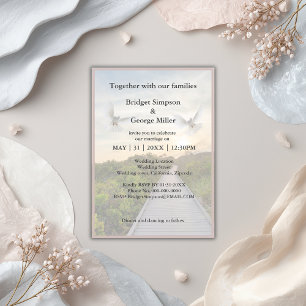 escalier du ciel moderne saint mariage invitation