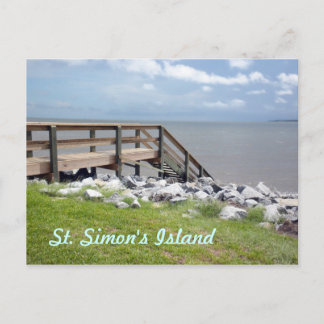 Escalier en bois vers l'eau Carte postale