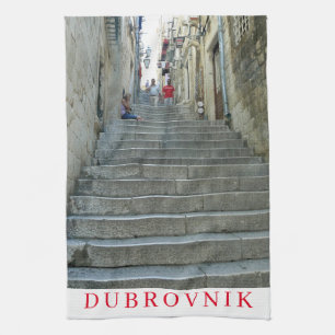 Escalier en pierre de Dubrovnik vue torchon