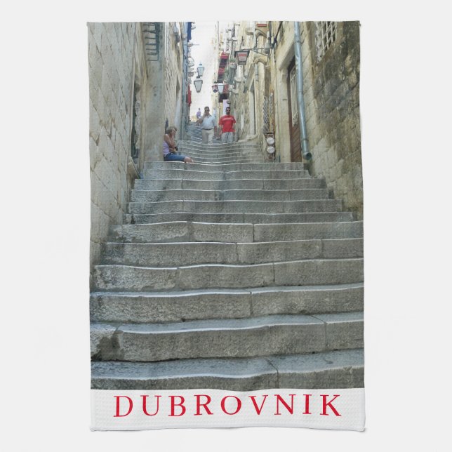 Escalier en pierre de Dubrovnik vue torchon (Vertical)