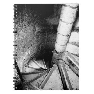 Escalier noir et blanc en spirale Carnet photo