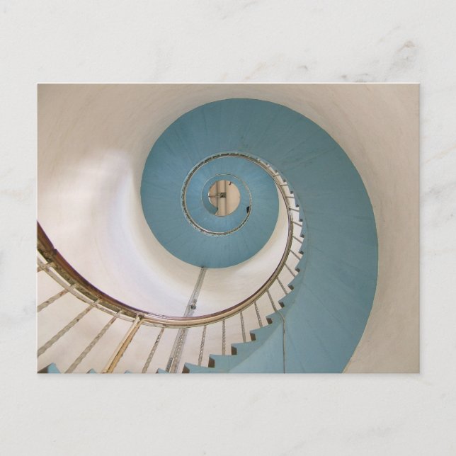 Escalier Spiral de la carte postale du phare Lyngv (Devant)