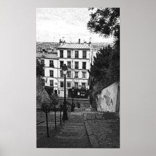 Escaliers de Montmartre Poster