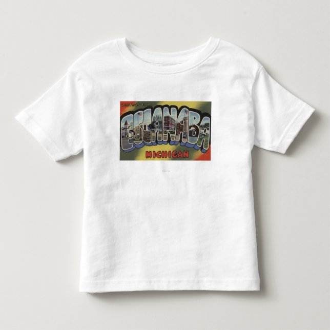 Escanaba, Michigan - große Buchstabe-Szenen Kleinkind T-shirt (Vorderseite)