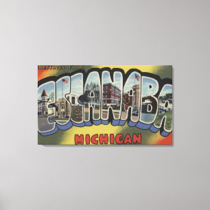 Escanaba, Michigan - große Buchstabe-Szenen Leinwanddruck
