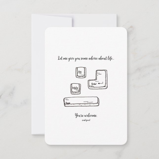 Escape, Delete, Enter, Space - Flachkarte (Vorderseite)