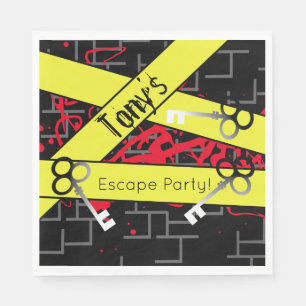Escape-Party-Geburtstags-Labyrinth-Schlüssel-Myste Serviette