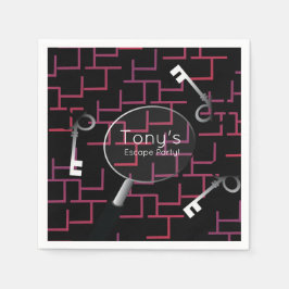 Escape Party Maze Keys versorgt Napkins Serviette