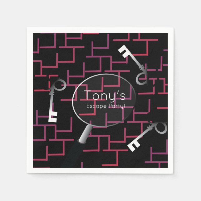 Escape Party Maze Keys versorgt Napkins Serviette (Vorderseite)