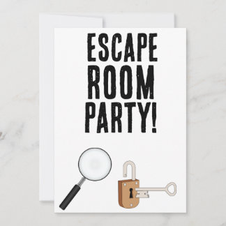 ESCAPE-RAUM KUSTOM-Party Einladungen