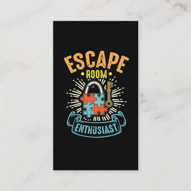 Escape Room Enthusiasten Puzzle Game Adventure Visitenkarte (Vorderseite)