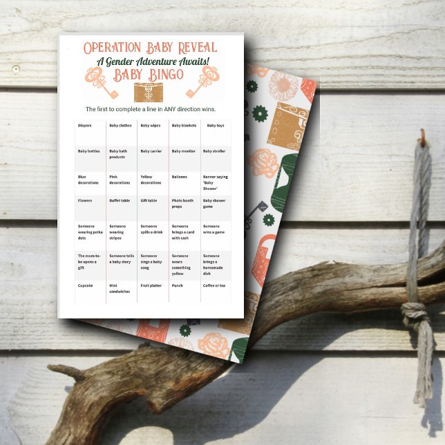 Escape Room Gender Reveal Baby Bingo Flyer (Von Creator hochgeladen)