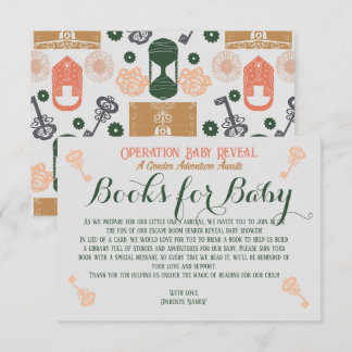 Escape Room Gender Reveal Bücher für Baby Begleitkarte