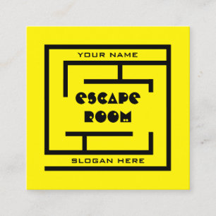 Escape Room Labyrinthvorlage für Visitenkarten Quadratische Visitenkarte